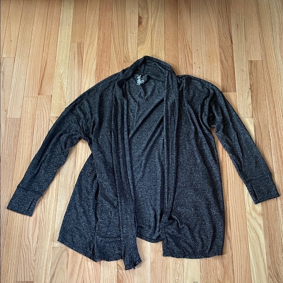 Cuddl Duds Charcoal Open Front Cardigan - Picture 1 of 8